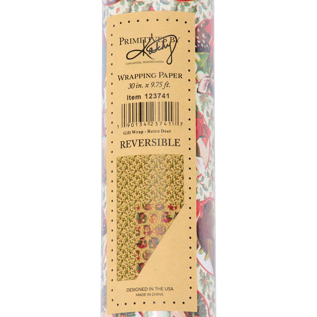 Primitives By Kathy Retro Deer Gift Wrap