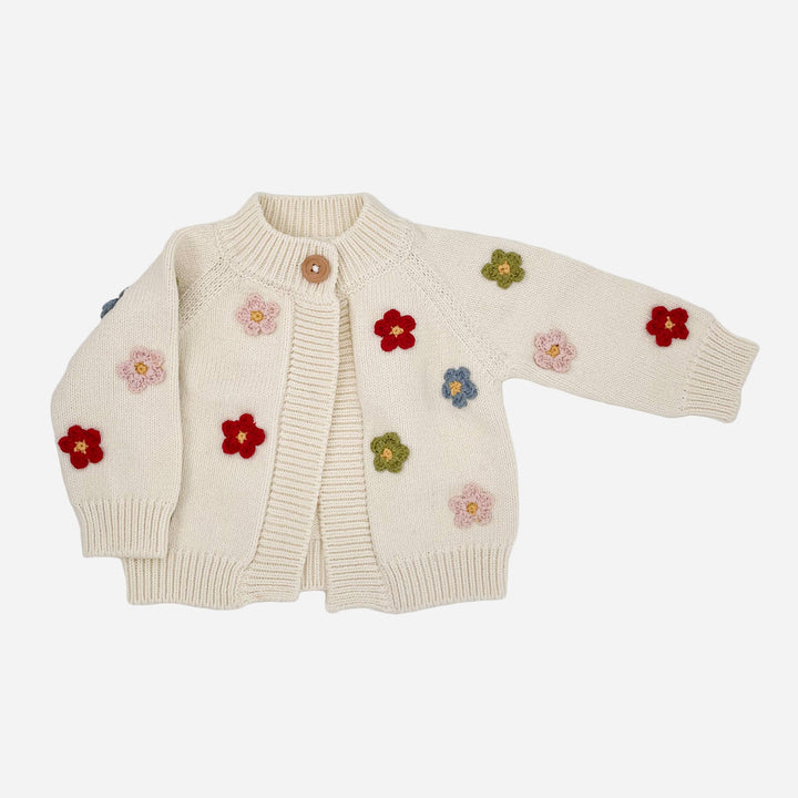 The Blueberry Hill Cotton Flower Cardigan