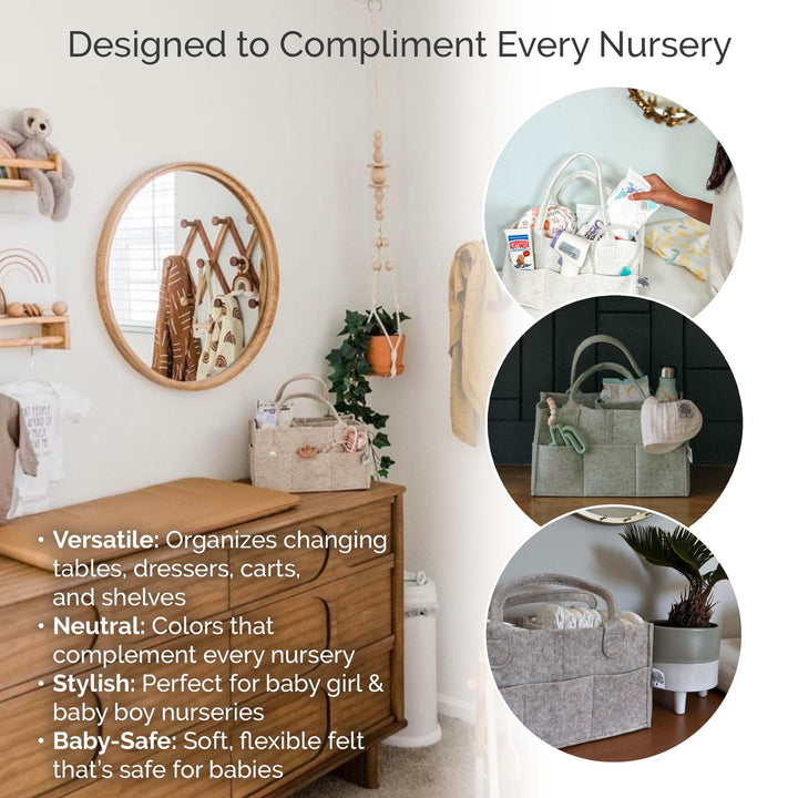 Parker Baby Co. Diaper Caddy - Oatmeal