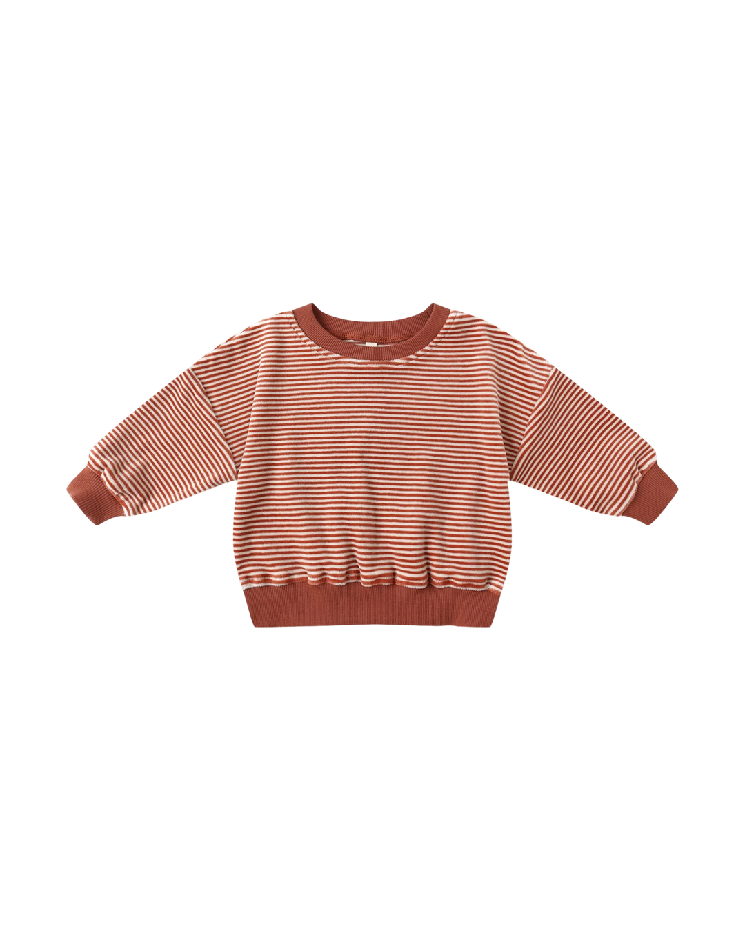 Quincy Mae Velour Relaxed Sweatshirt - Candy Stripe