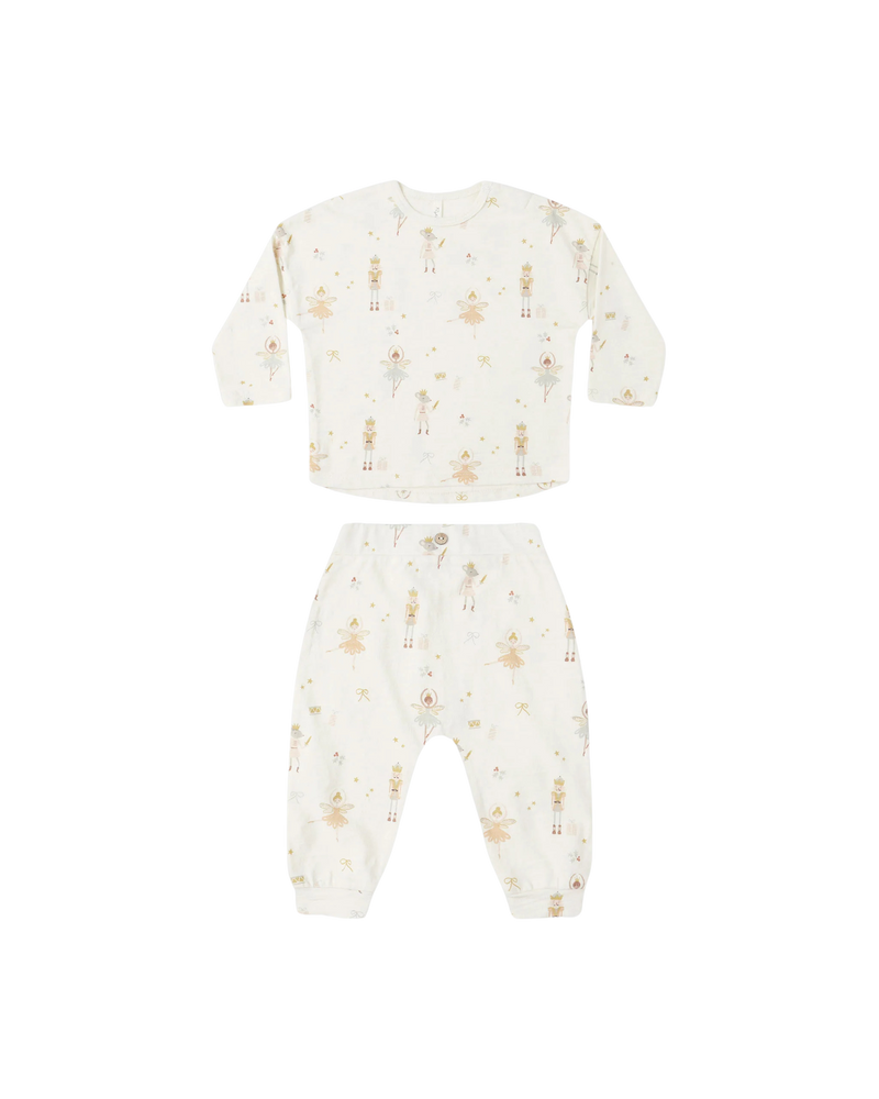 Rylee + Cru Long Sleeve Tee + Pant Set - Nutcracker