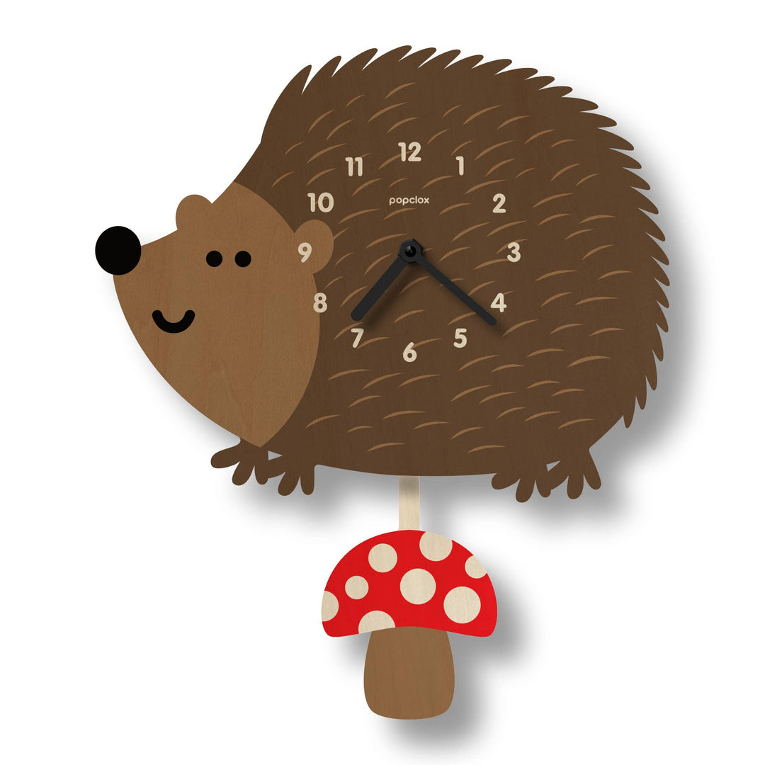 Popclox Hedgehog Pendulum Clock - Wood