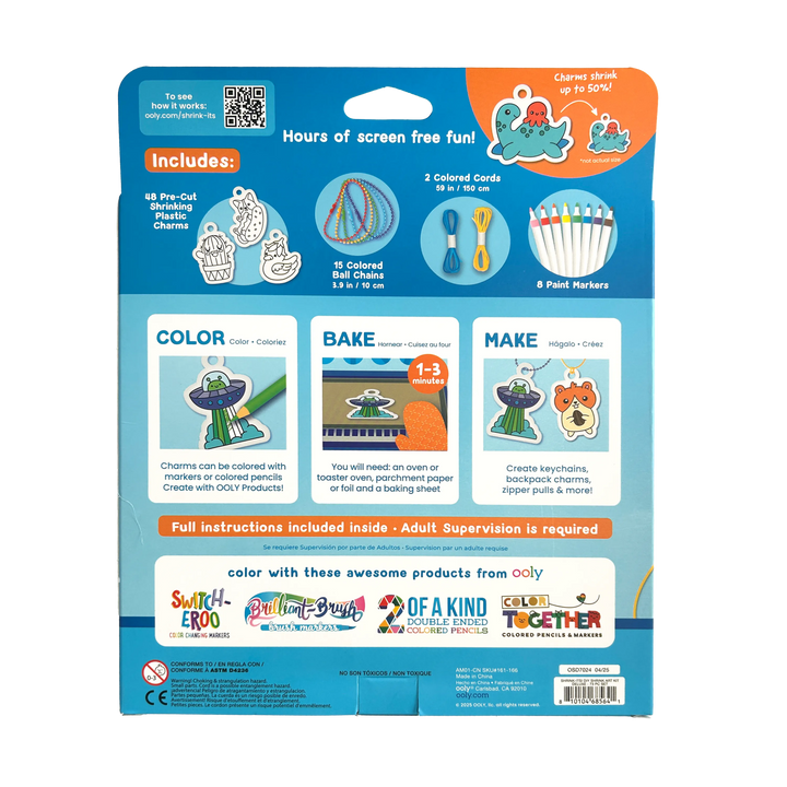 Ooly Shrink-Its D.I.Y. Shrink Art Kit - Deluxe (73 PC Set)