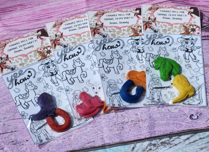Snazzy Crayons Cowgirl Crayon Coloring Kit Western Birthday Party Favor