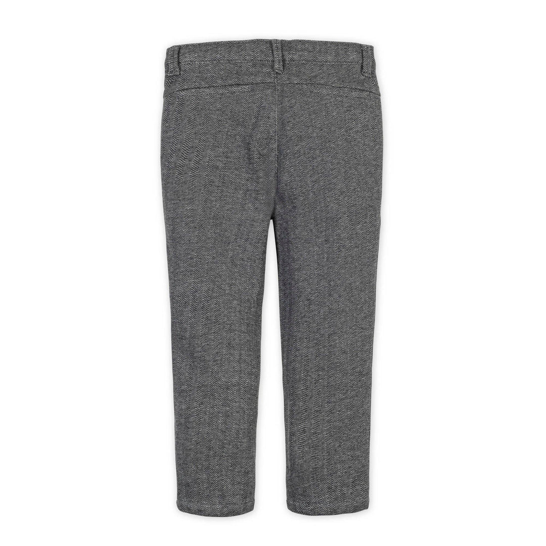 Hope And Henry Fleece Suit Pant - Charcoal Herringbone