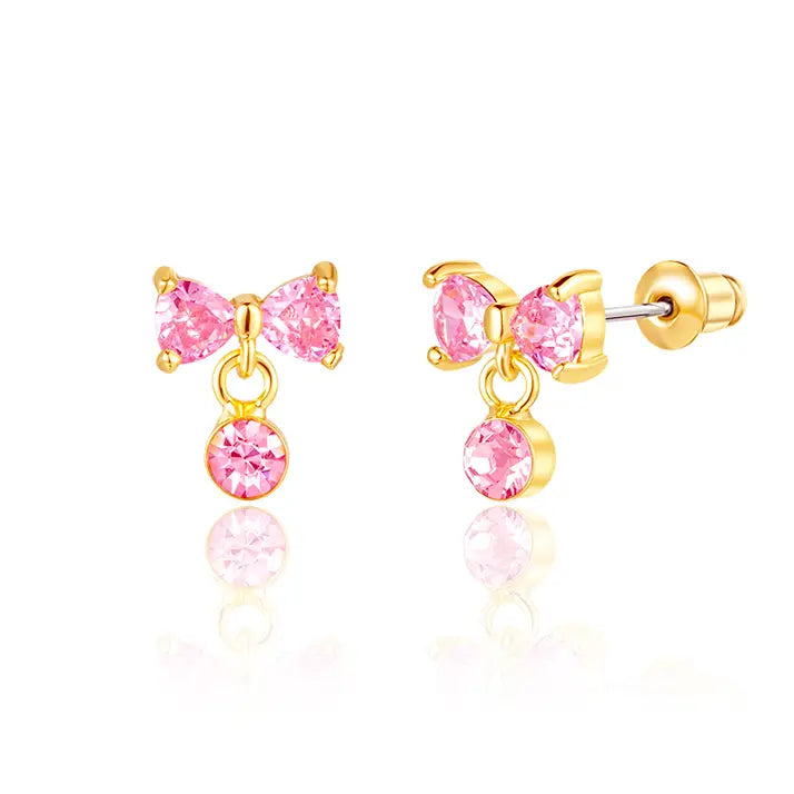 Girl Nation Little Luxe Bow Drop Earrings