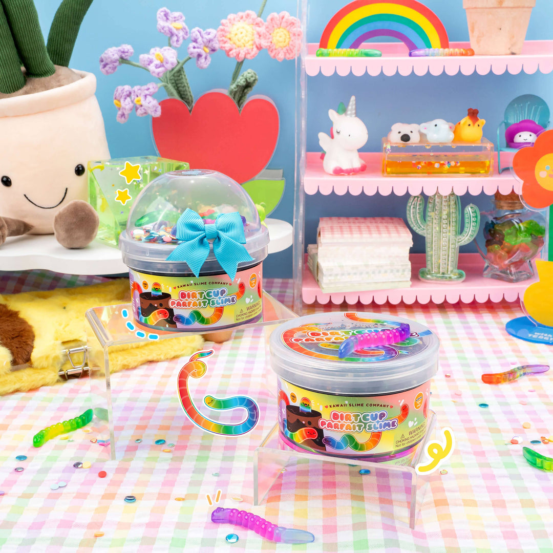 Kawaii Slime Dirt Cup Parfait Crunchy Signature Dome Slime