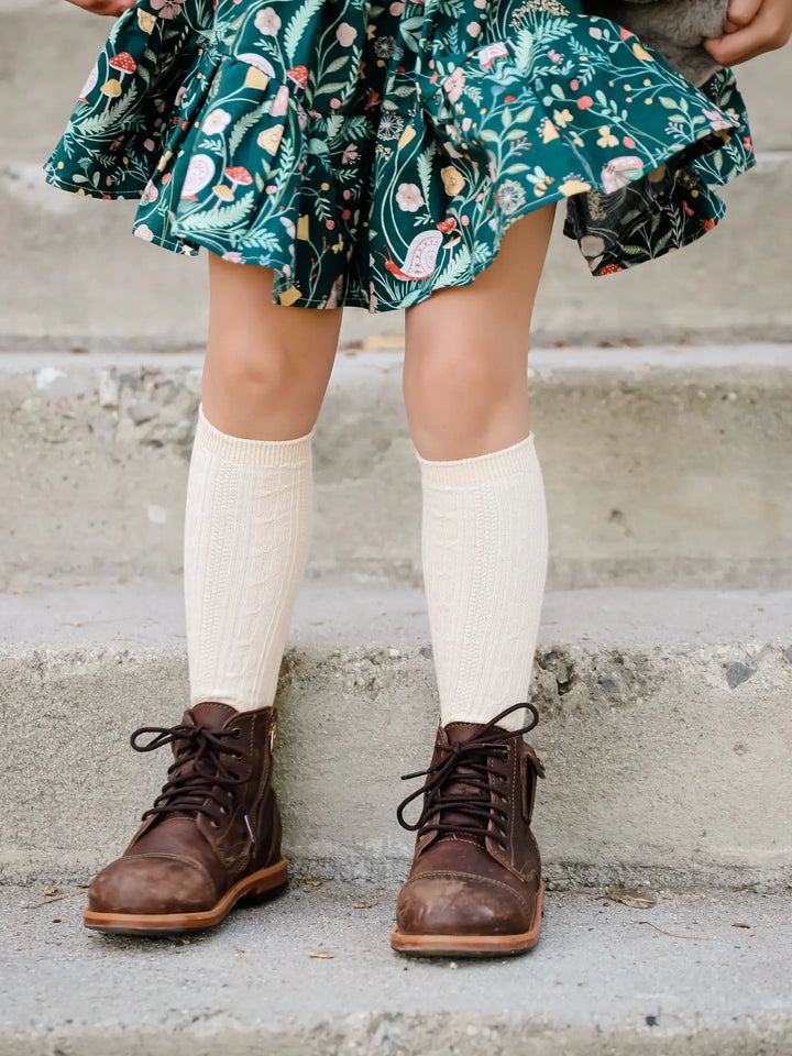 Little Stocking Co Neutral Cable Knit Knee High Socks