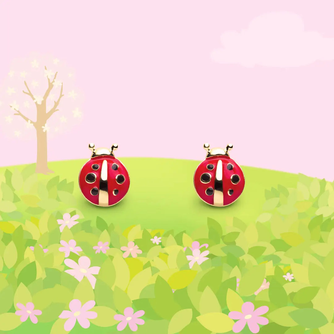 Girl Nation Little Ladybug Cutie Stud Earrings