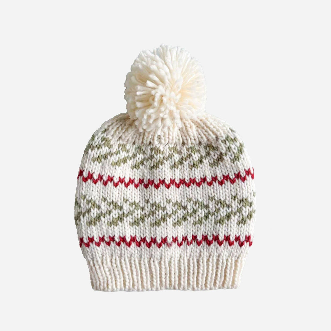 The Blueberry Hill Evergreen Hat  Striped Beanie - Pine
