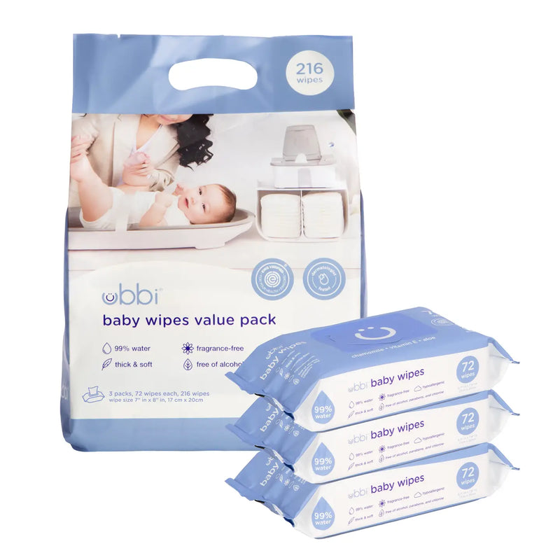 Ubbi Fragrance-Free Baby Wipes, 3 Pack