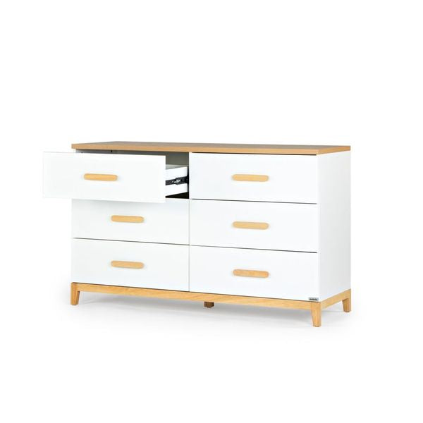 Dadada Lala Big 6-drawer Dresser - White/Red Oak