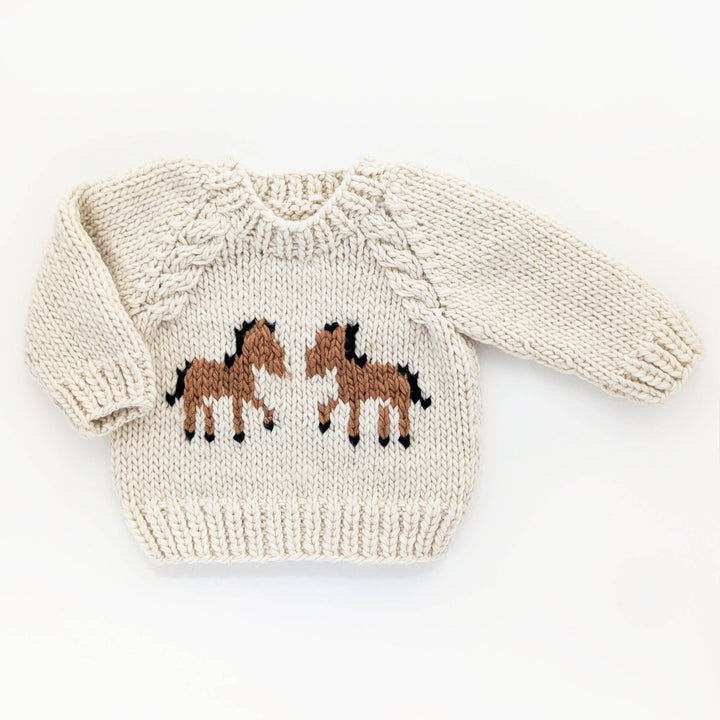 Huggalugs Pony Sweater Natural for Baby & Toddler