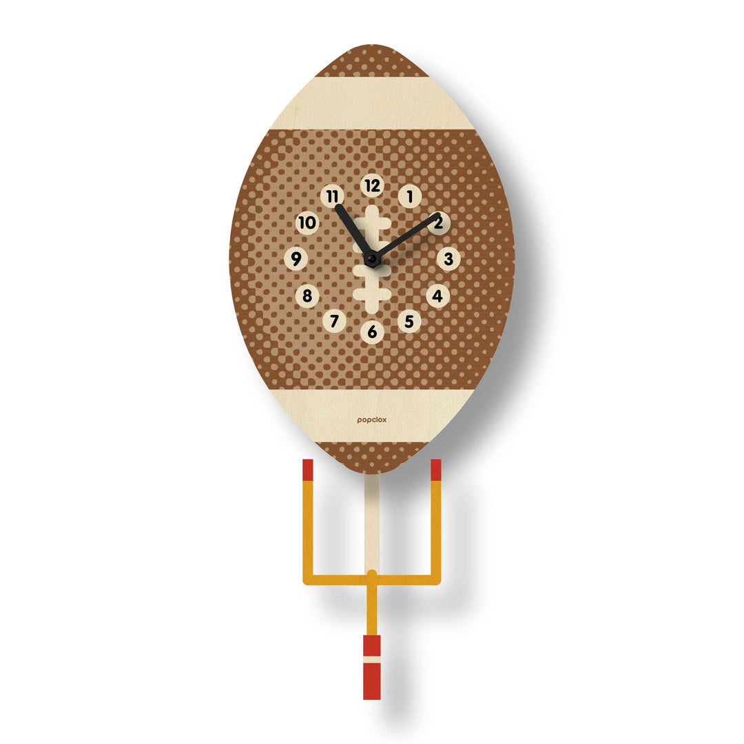 Popclox Football Pendulum Clock - Wood