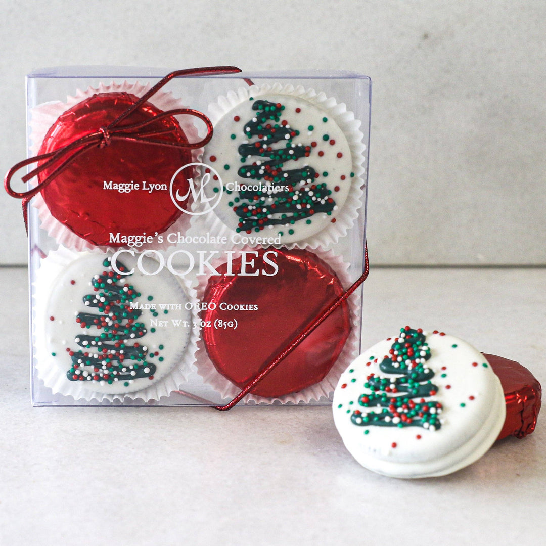 Maggie Lyon Chocolatiers 4pc Holiday Chocolate Covered Cookies - Christmas Tree