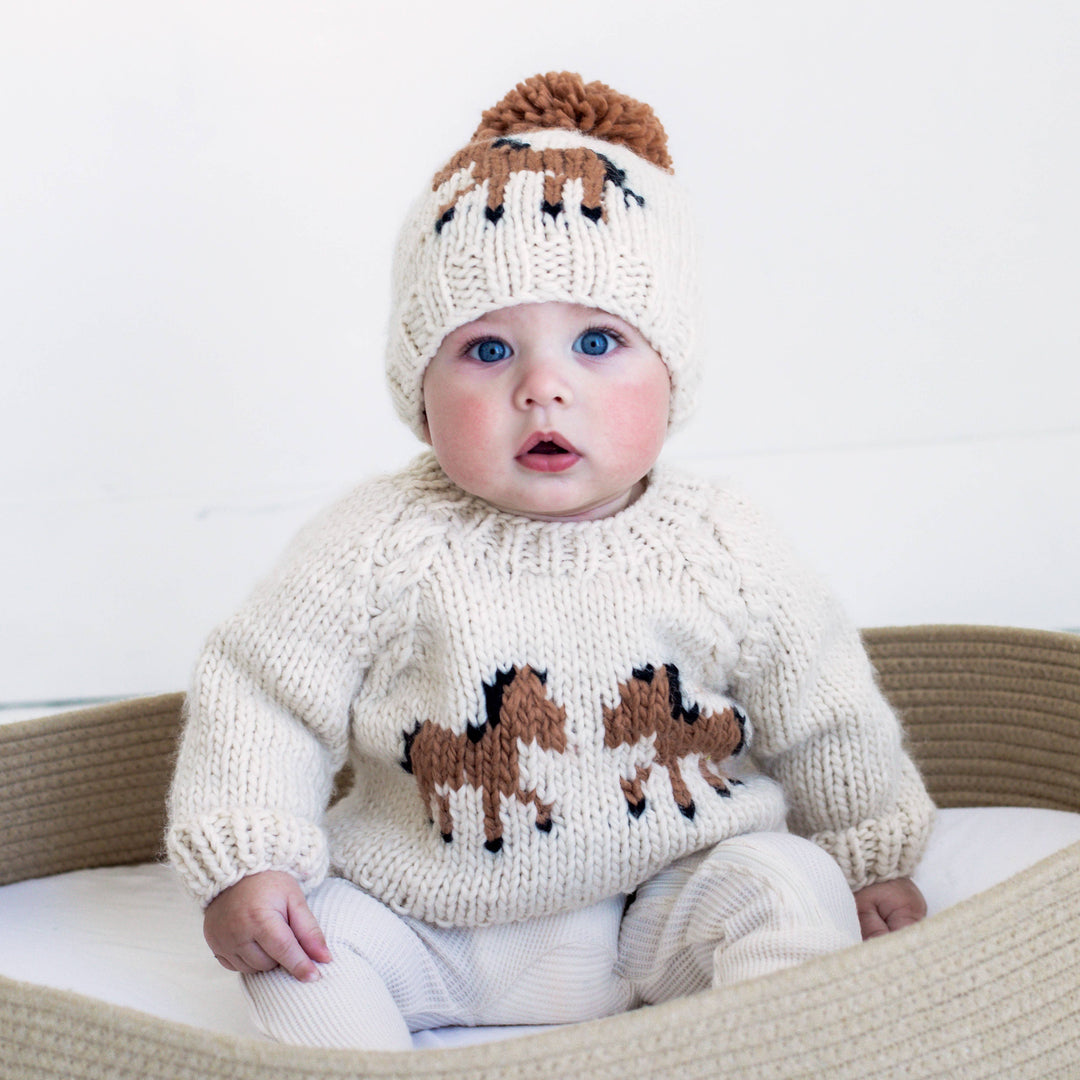 Huggalugs Pony Sweater Natural for Baby & Toddler