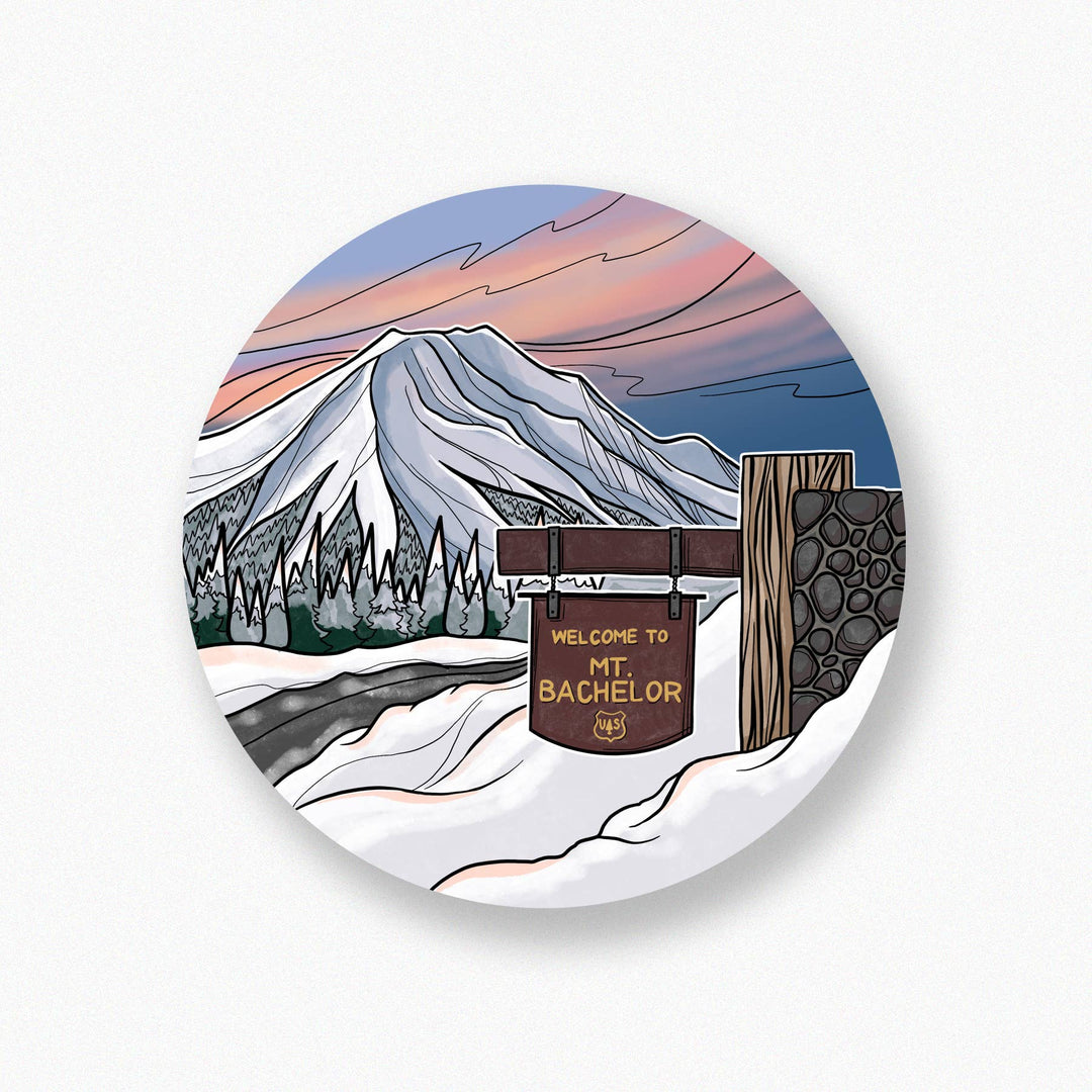 Michele Michael Art Mount Bachelor Winter sticker
