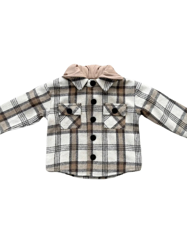 Babysprouts Hooded Shacket - Desert Plaid