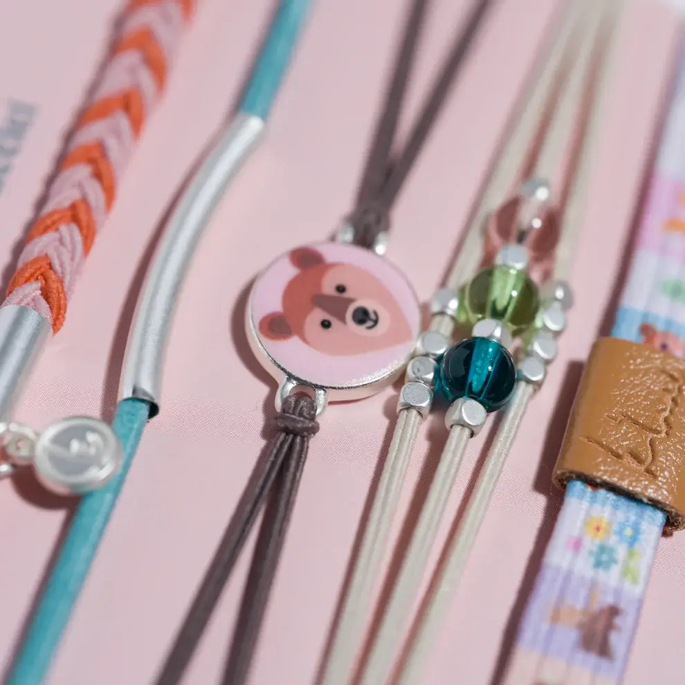 K'lani "Adventure" Bear & Forest Animal Theme Hair Tie Bracelet Set
