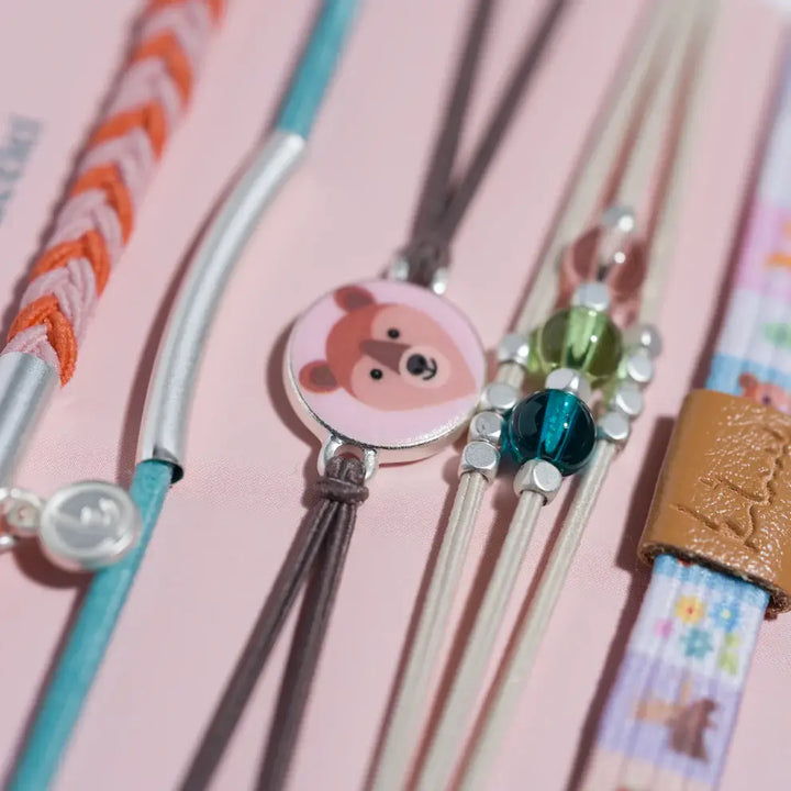 K'lani "Adventure" Bear & Forest Animal Theme Hair Tie Bracelet Set