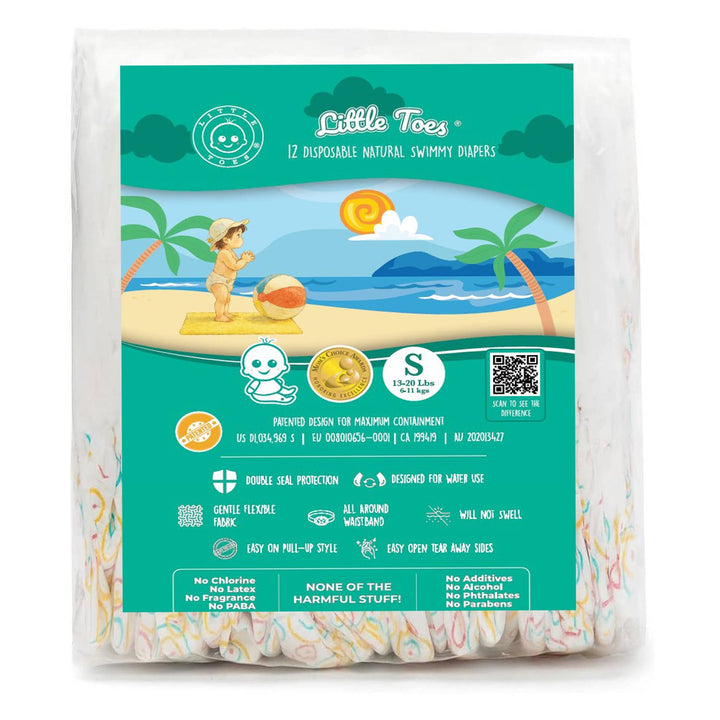 Little Toes Natural Disposable Swim Diapers 12-Pack - Small