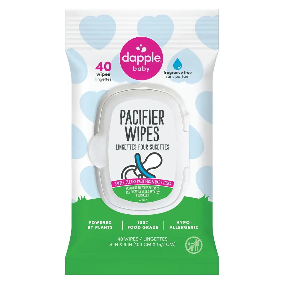 Dapple Pacifier Wipes, Fragrance Free, 40 ct