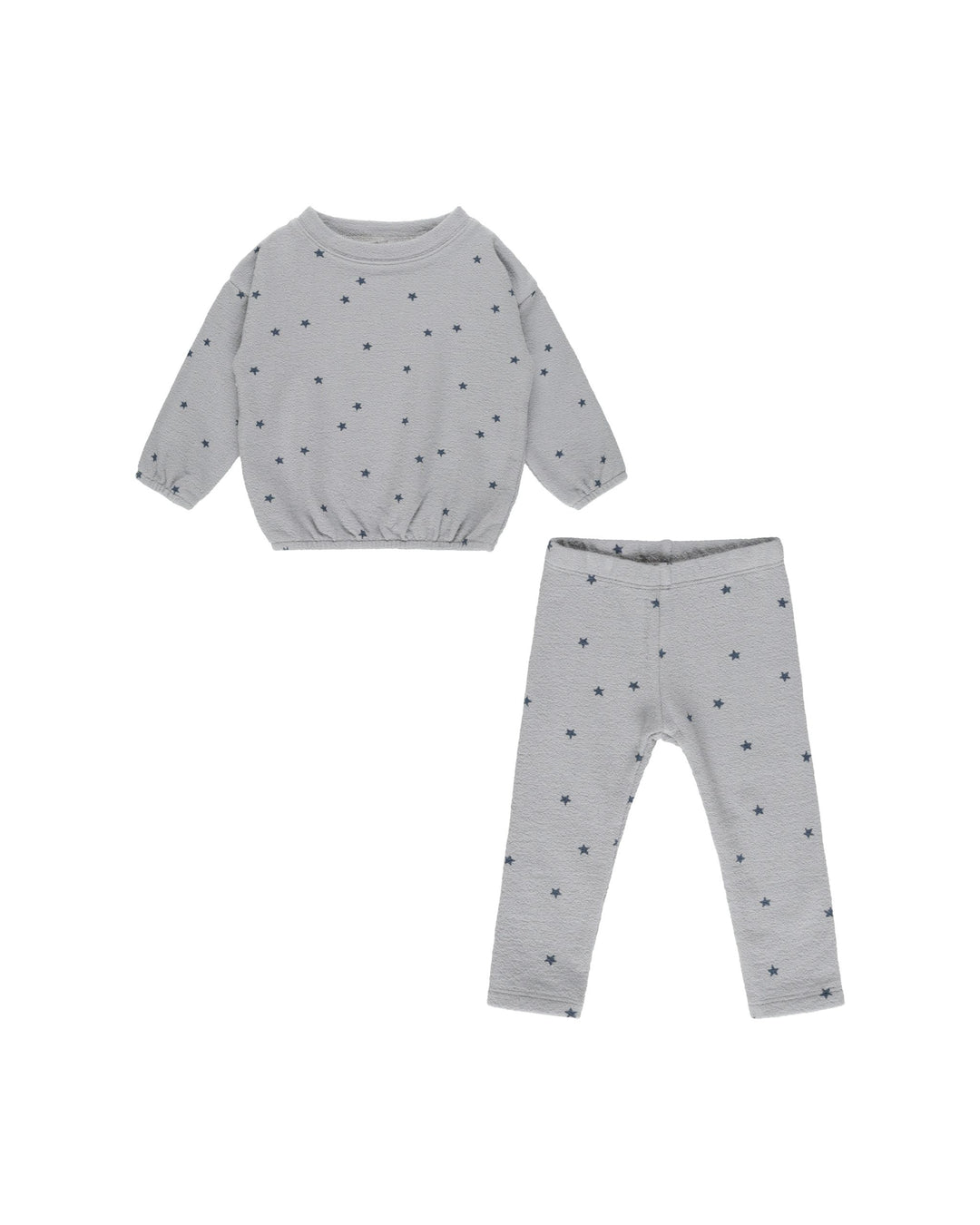 Rylee + Cru Spongey Knit Set - Blue Stars