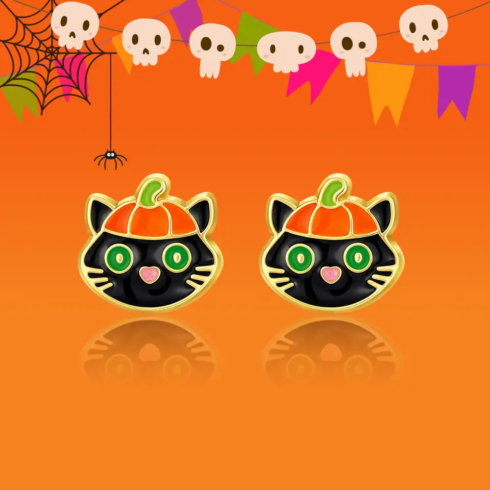 Girl Nation Purr-Fectly Spooky Cutie Stud Earrings