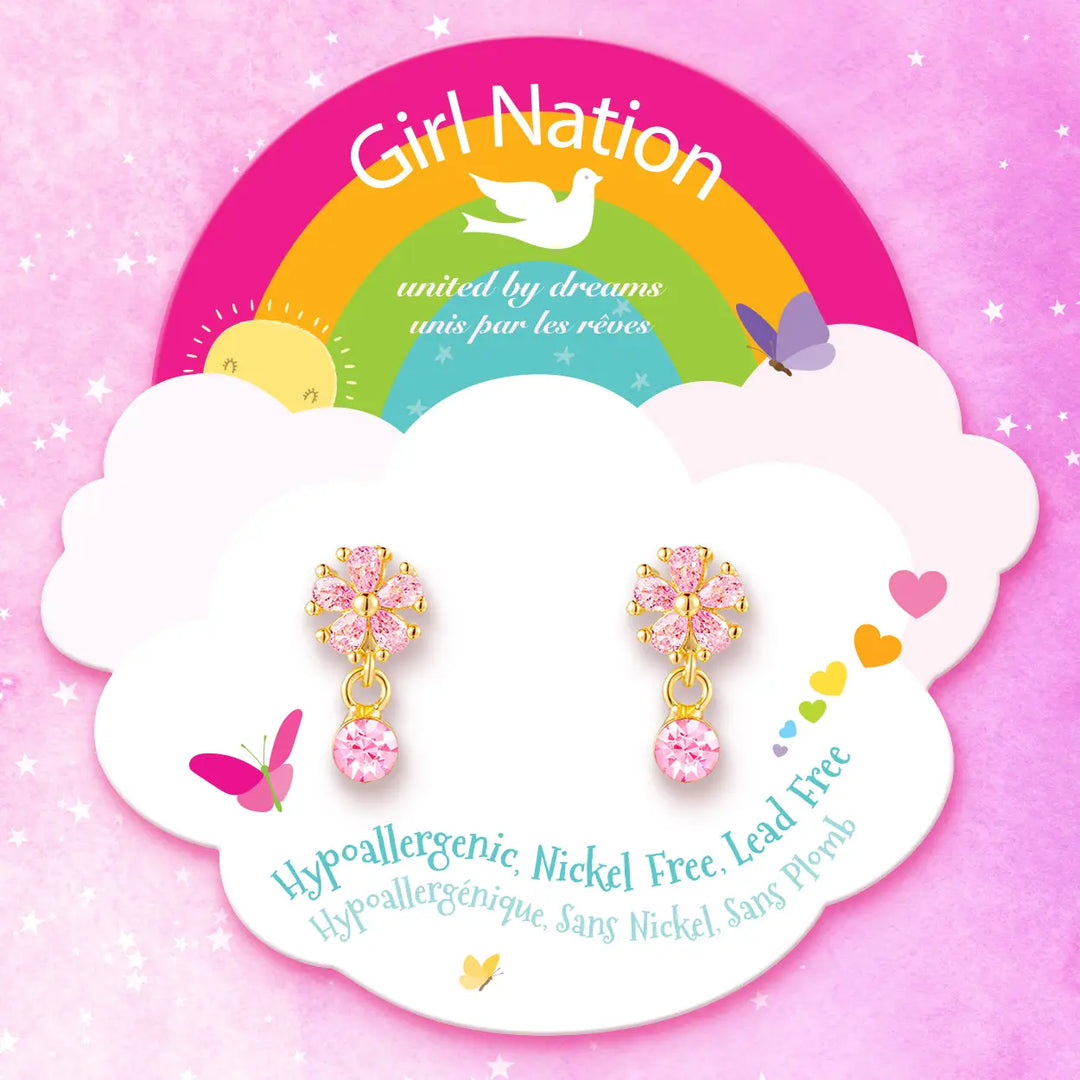 Girl Nation Little Luxe Flower Drop Earrings