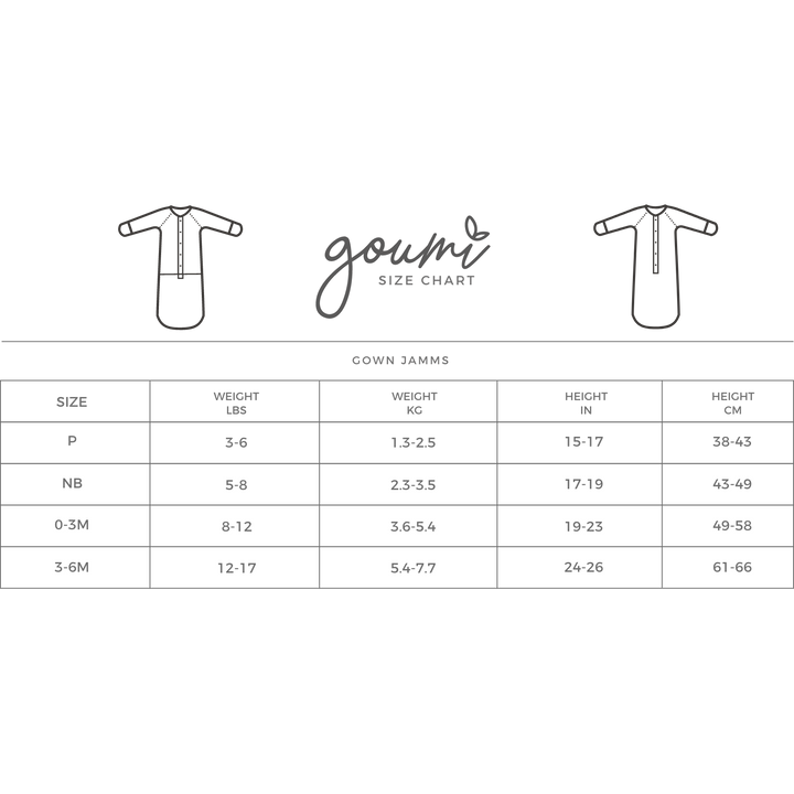 Goumi 24 Hour Convertible Sleeper Baby Gown- Storm Gray