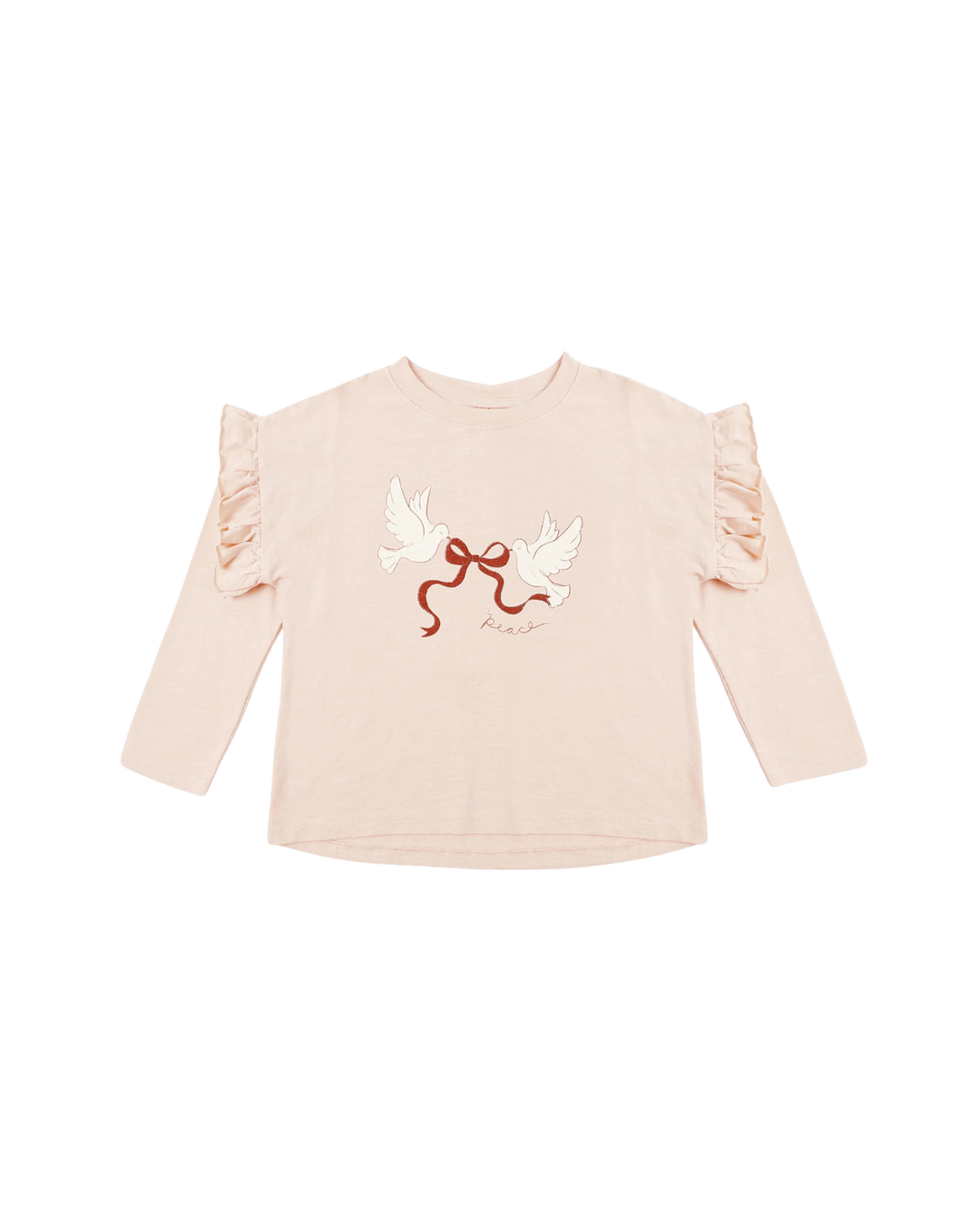 Rylee + Cru Ruffle Long Sleeve Tee - Peace