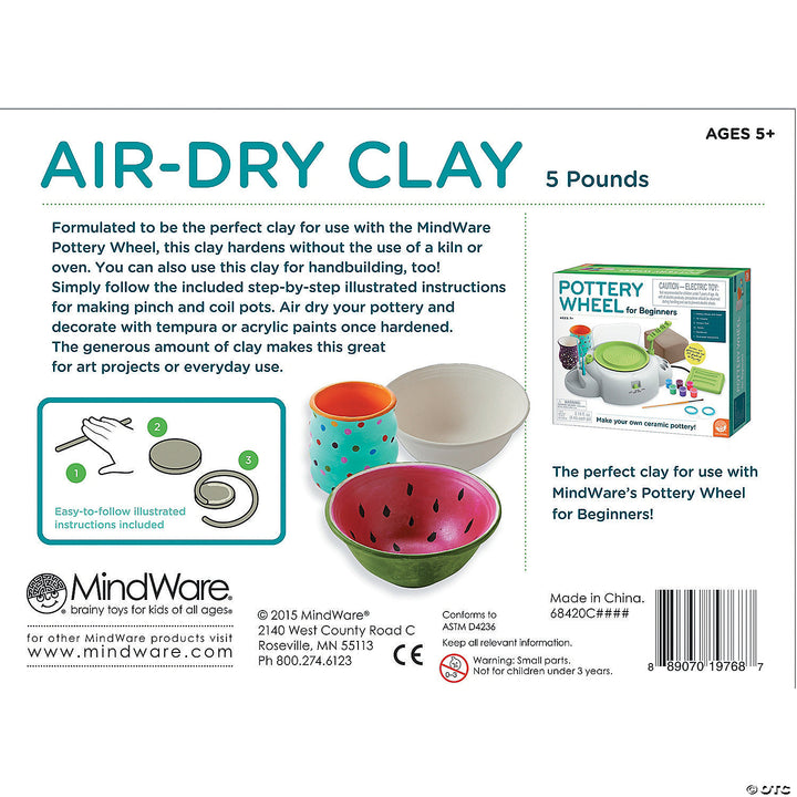 Mindware 5 lb Air-Dry Clay Refill