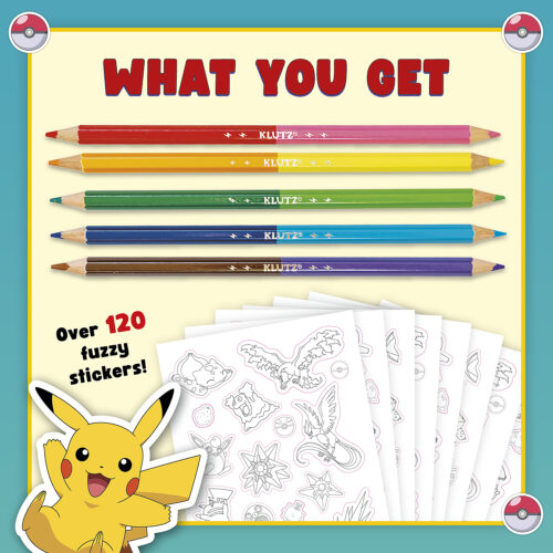 Klutz Pokemon Color Your Own Fuzzy Stickers