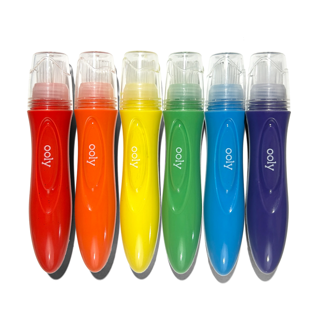 Ooly Easy Squeezy Squeezable Poster Paint Brushes (Set of 6)