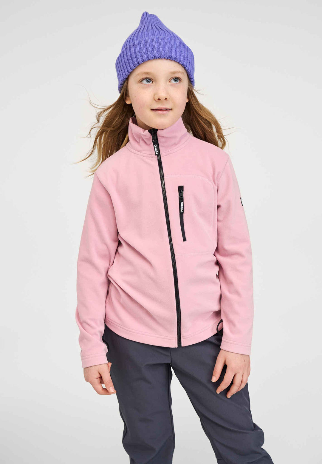 Reima Iisisti Soft Jersey Full Zip Sweater - Grey Pink