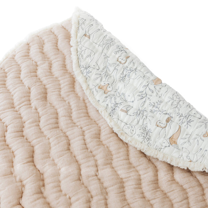 Crane Baby Quilted Playmat - Ezra Woodland