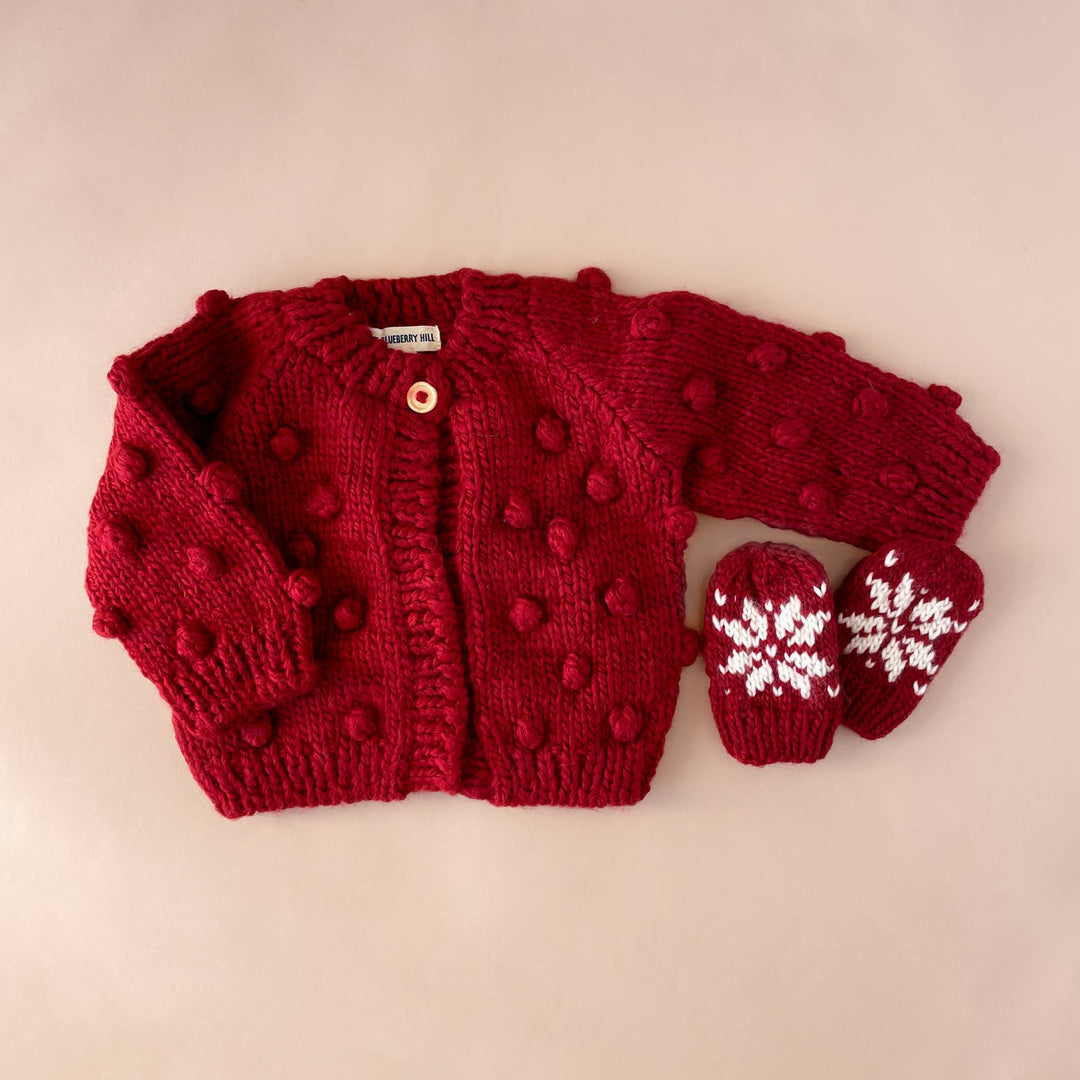 Blueberry Hill Popcorn Cardigan - Red