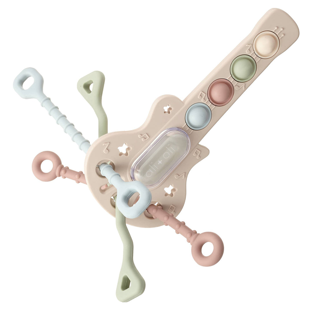 Ali+Oli Guitar-Shaped Sensory Pull & Teether Toy
