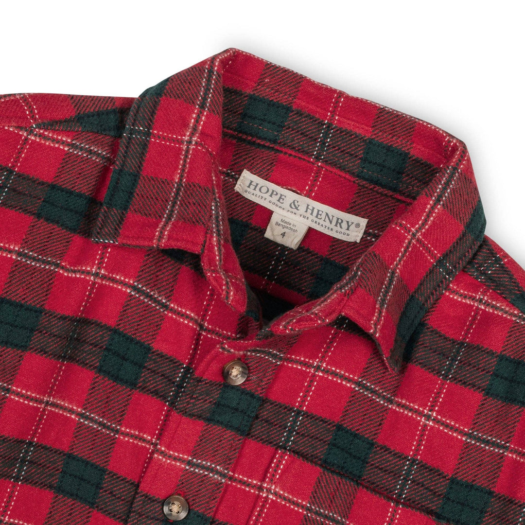 Hope And Henry Organic Flannel Shirt - London Plaid