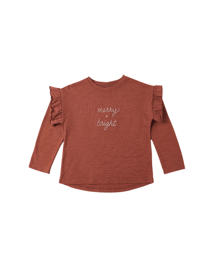 Rylee + Cru Ruffle Long Sleeve Tee - Merry + Bright