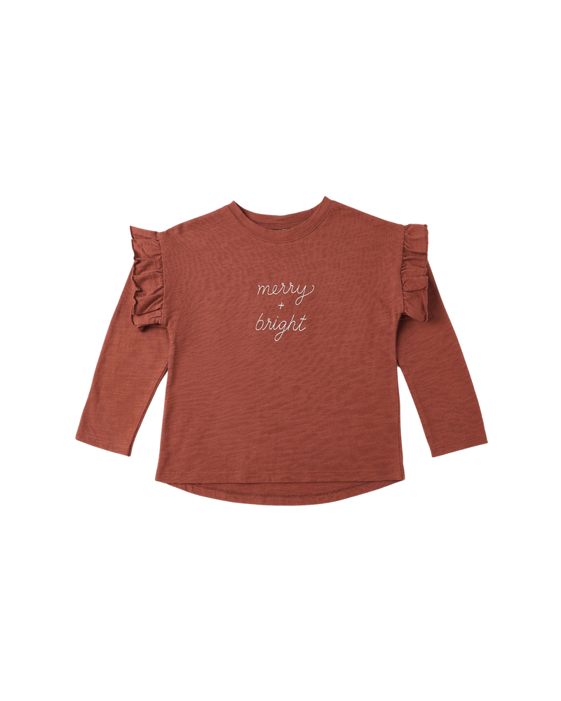 Rylee + Cru Ruffle Long Sleeve Tee - Merry + Bright