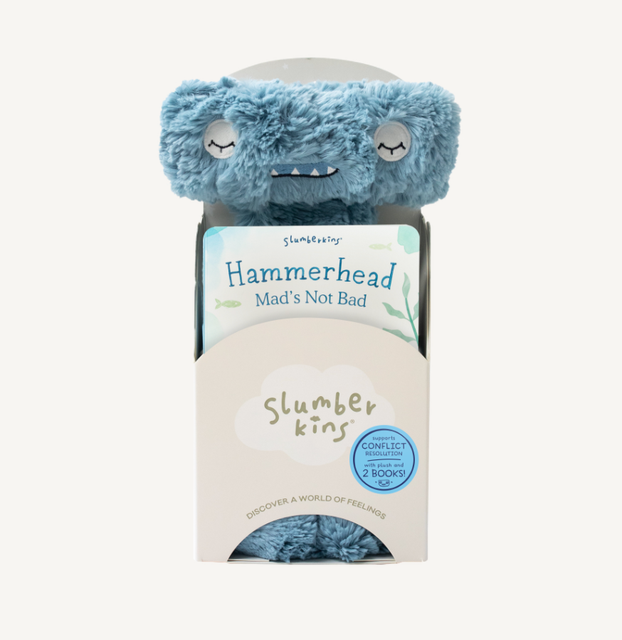 Slumberkins Hammerhead's Conflict Resolution Plush Snuggler Set +2 books