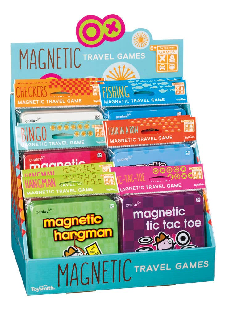 Toysmith Magnetic Travel Games, Assortment of 6 Games, 24/Display