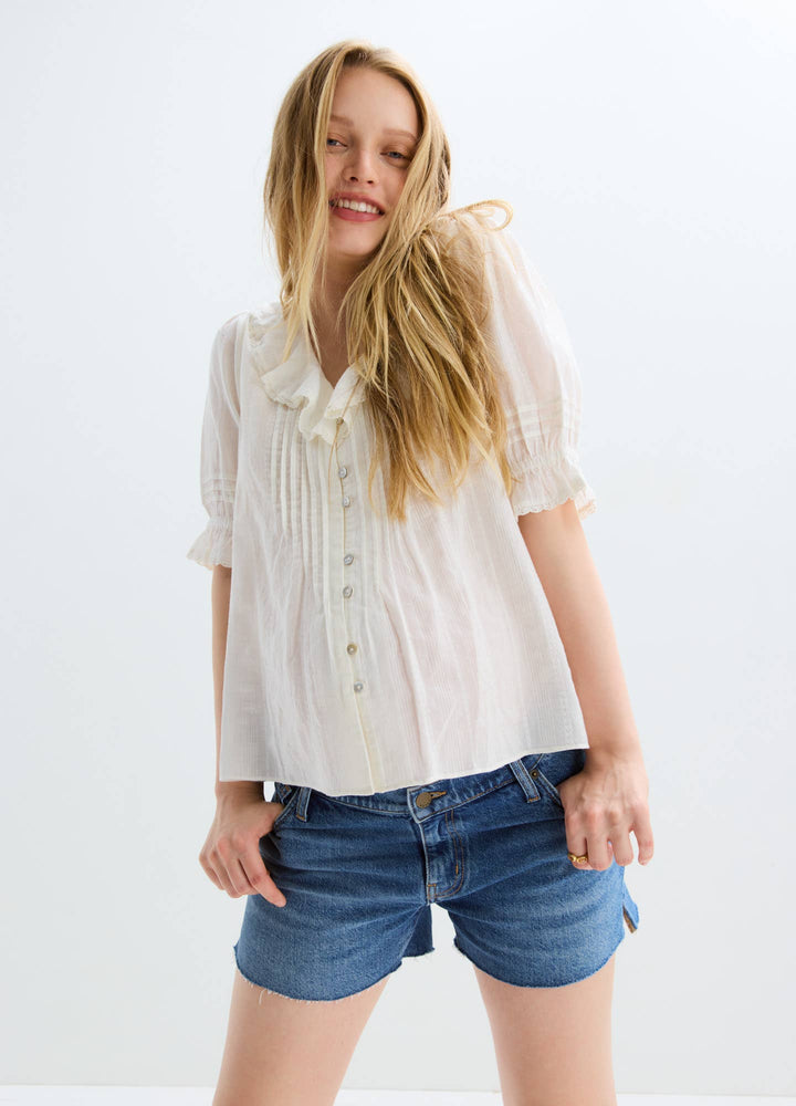 Hatch Collection The Cut Off Maternity Denim Short - True Indigo