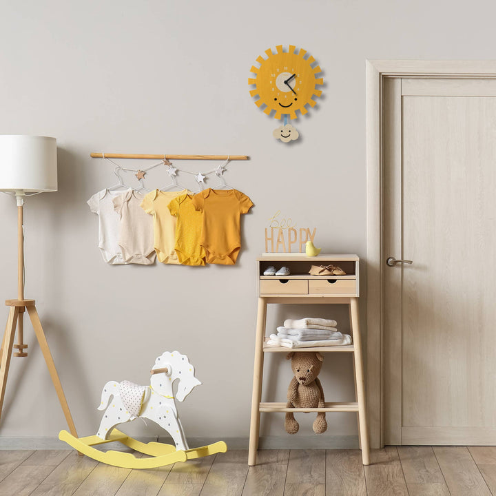 Popclox Sun Pendulum Clock - Wood