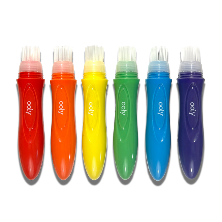 Ooly Easy Squeezy Squeezable Poster Paint Brushes (Set of 6)