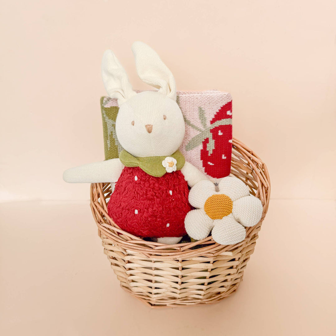 The Blueberry Hill Blanket Lovey -  Cream Flower