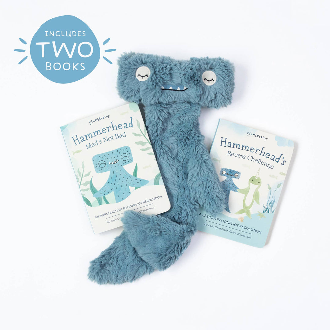 Slumberkins Hammerhead's Conflict Resolution Plush Snuggler Set +2 books