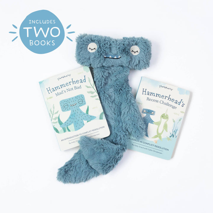 Slumberkins Hammerhead's Conflict Resolution Plush Snuggler Set +2 books