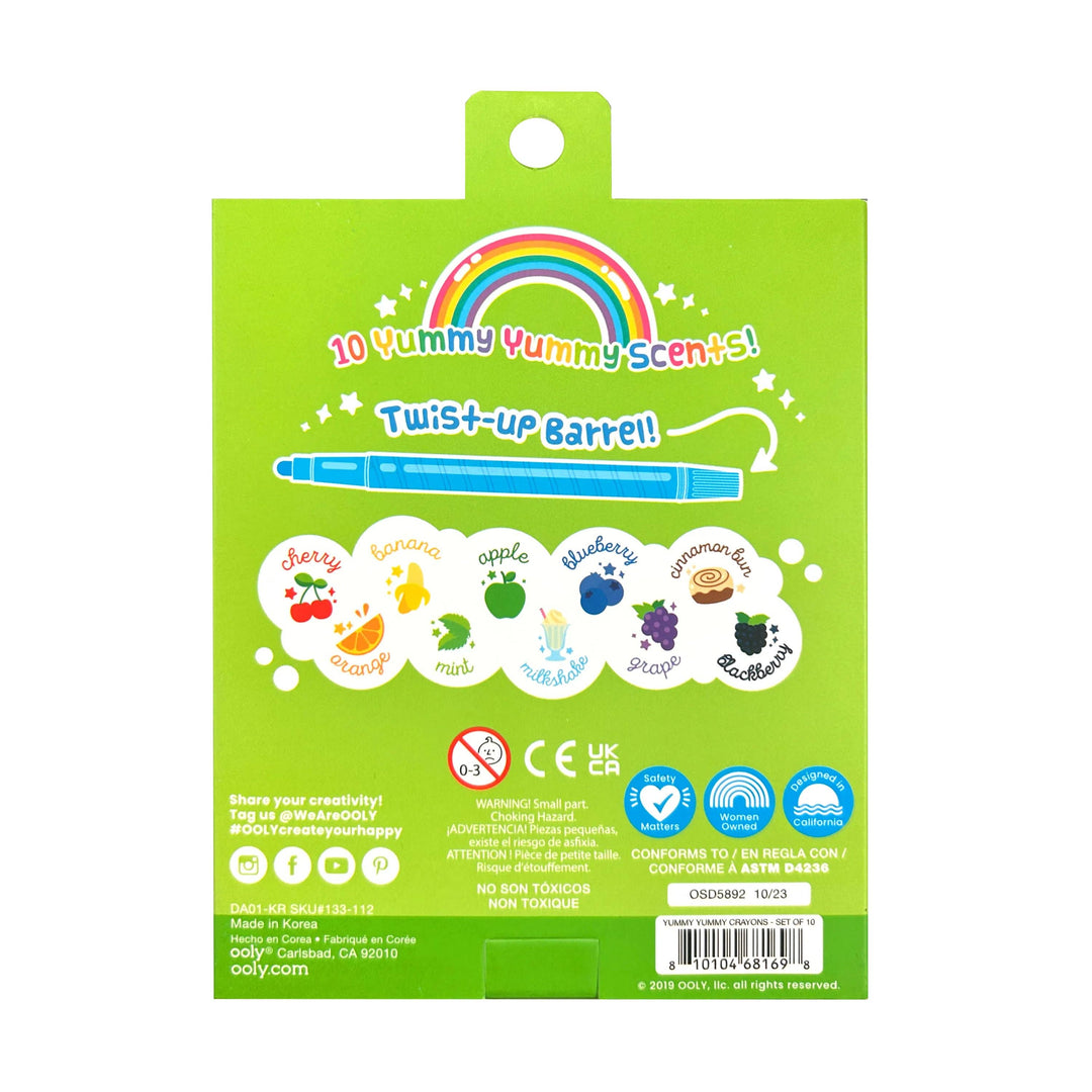 Ooly Yummy Yummy Sweet Scents Twist-Up Crayons (Set of 10)